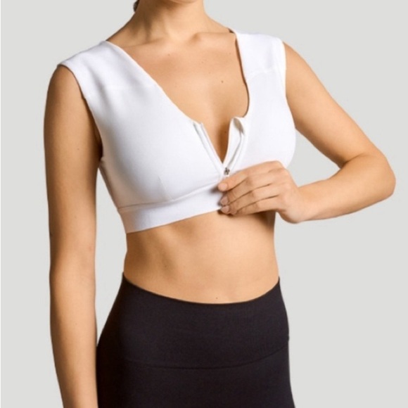 Tommie Copper Shoulder Support Comfort Bra Zipper Front White Women’s Si… - Picture 3 of 5